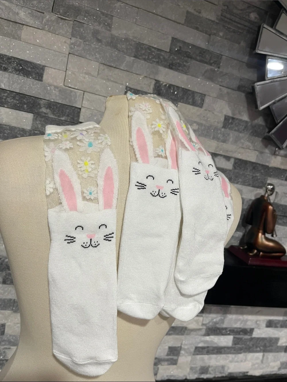 Easter Girl Bunny Socks 2pair Girl Age 9-12